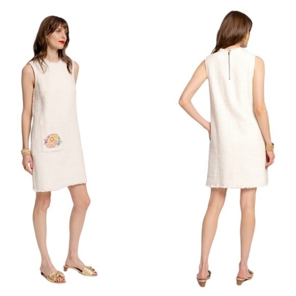 Frances Valentine Sleeveless White Fringe Fish Dress NWT womens size S - Picture 2 of 10